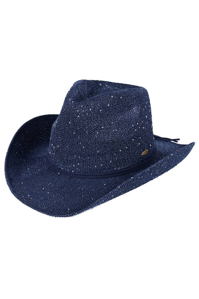 C.C Sequin Cowboy Hat: Gold
