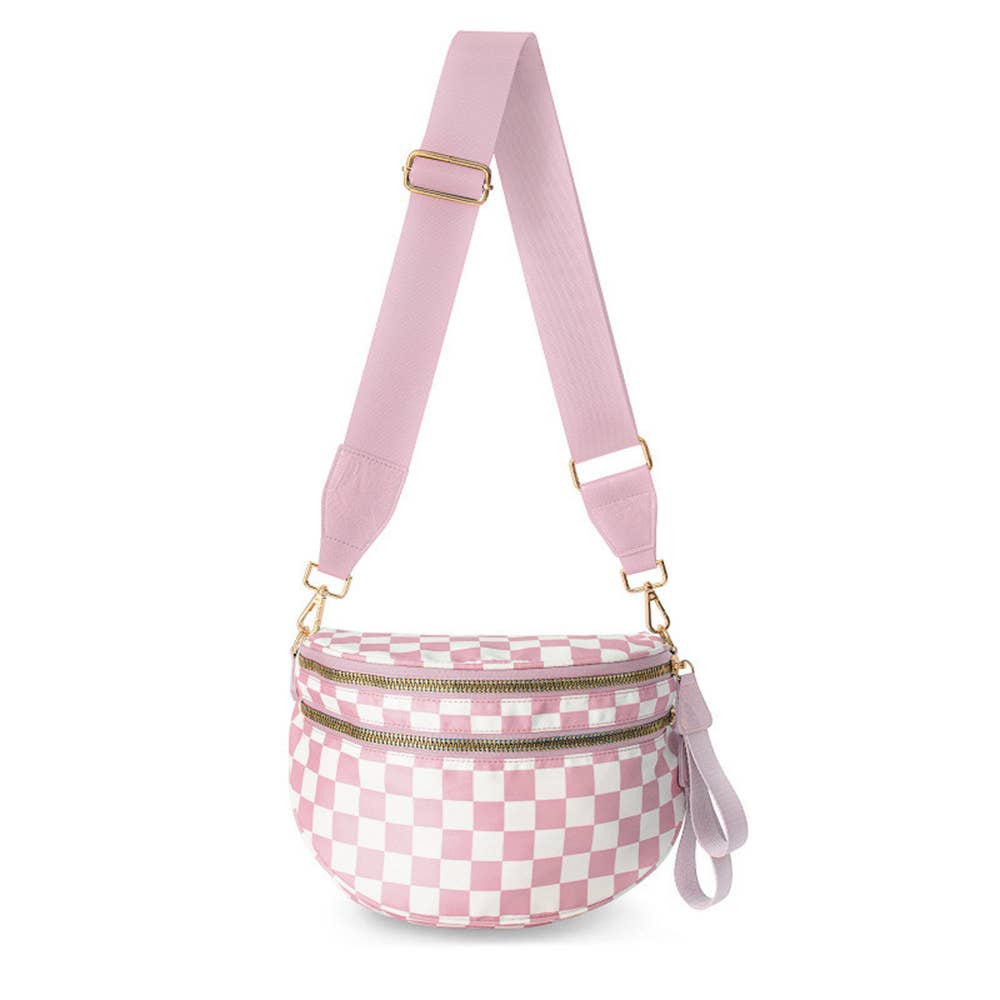 Oxford Cloth Large Capacity Crossbody Bag Sports Bag: Pink
