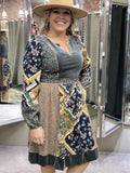 Mix Media Print Dress