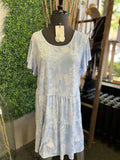 Denim Floral Print Top