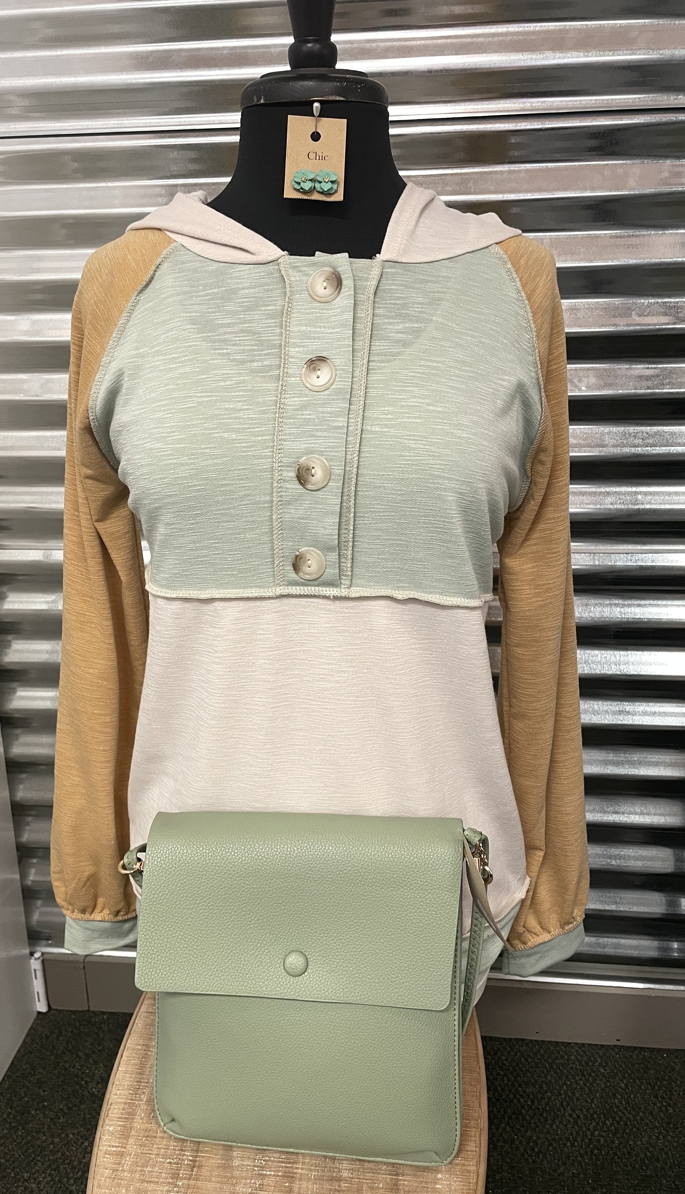 Terry Color Block Hoodie