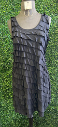 Black Ruffled Stretch Dress