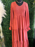 Smocked Maxi Dress w/ Pockets