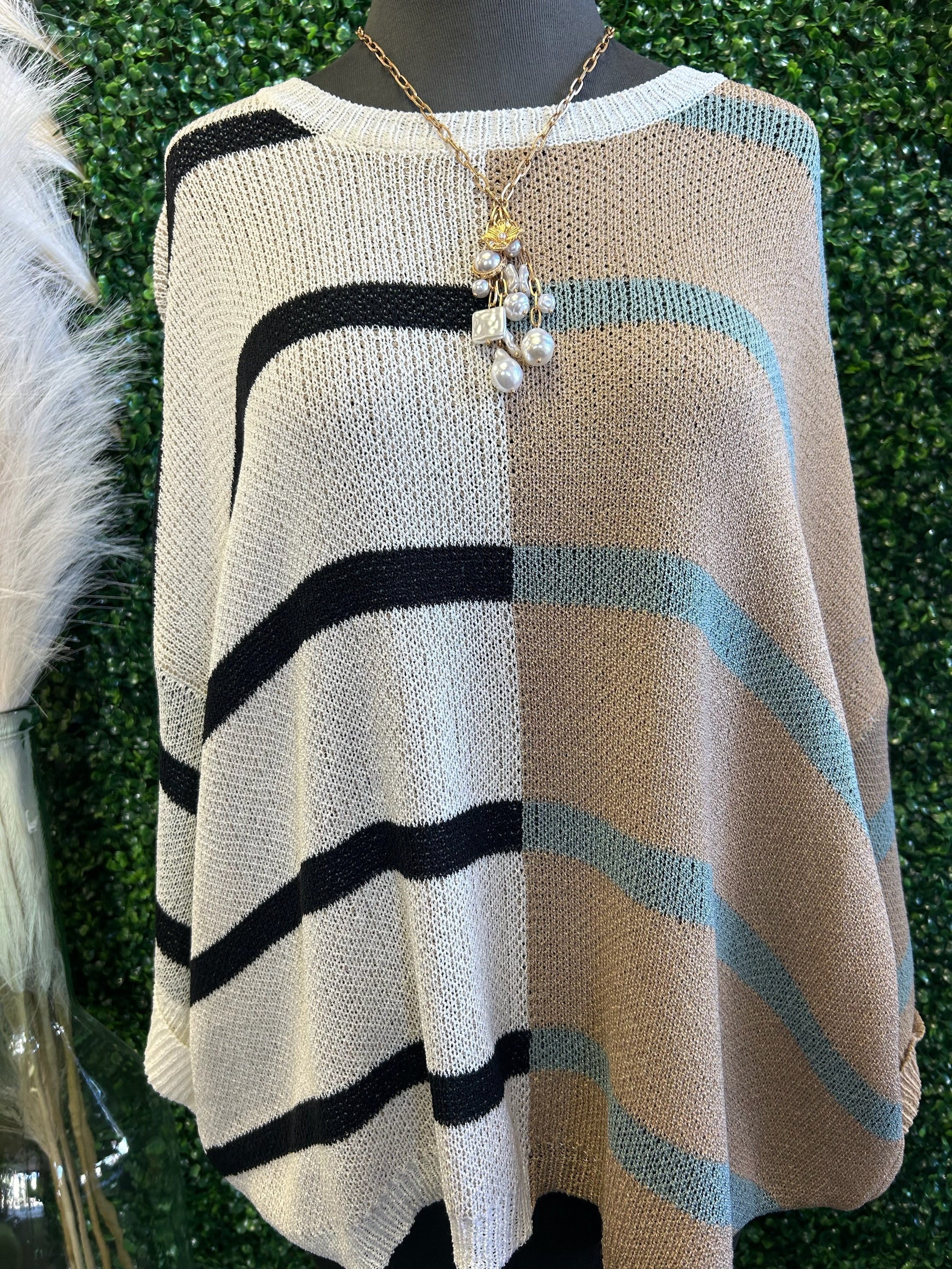 Colorblock Striped Knit Pullover