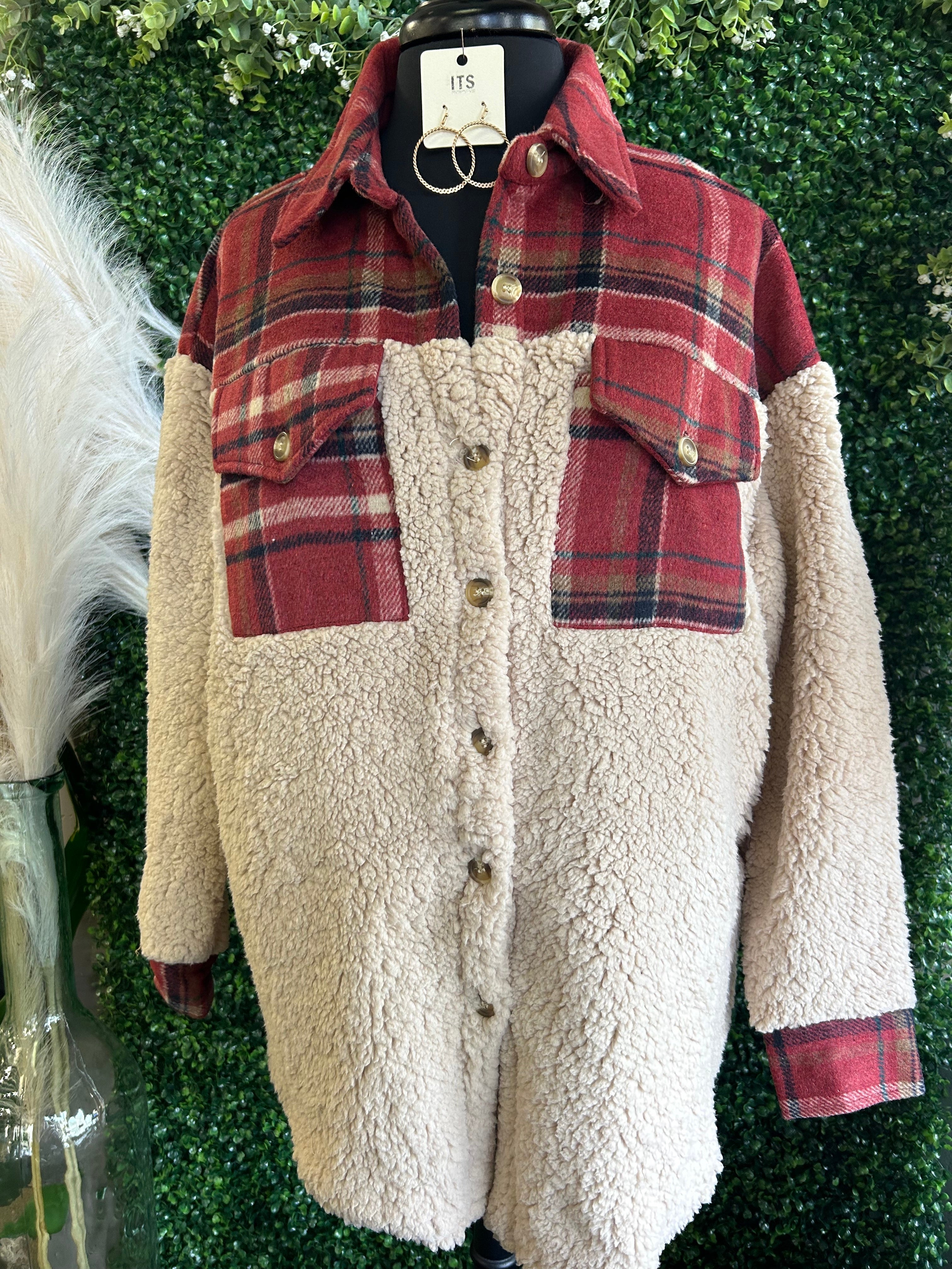Plaid Sherpa Fleece Shacket