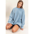 Acid Wash Crew Neck Long Sleeve Sweatshirt