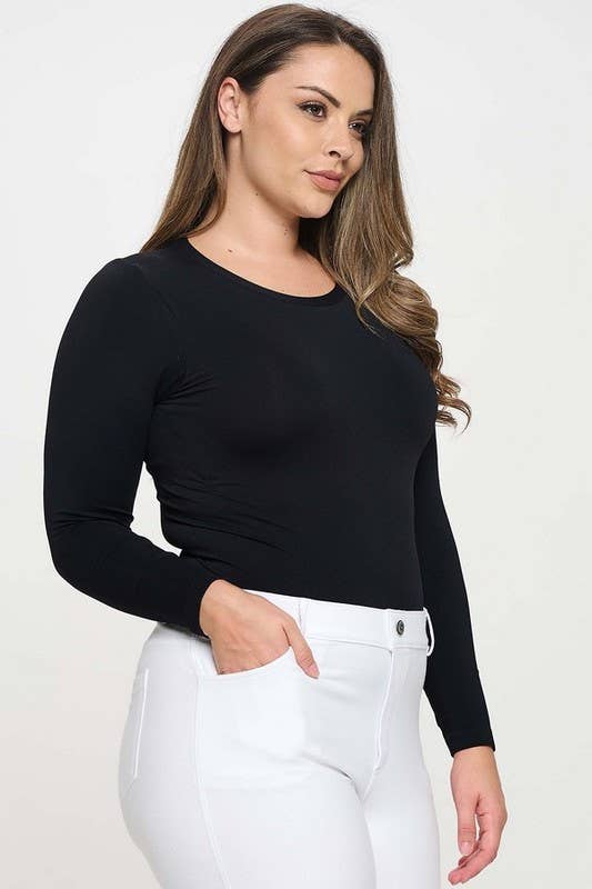 Ivory Seamless Round Neck Long Sleeve Top
