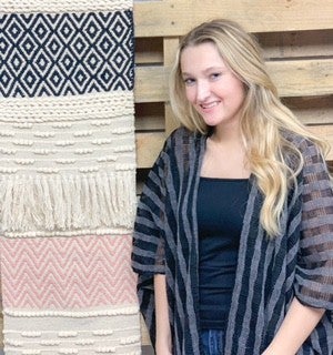 Black Mesh Checkered Kimono