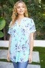 mint floral print v-neck top