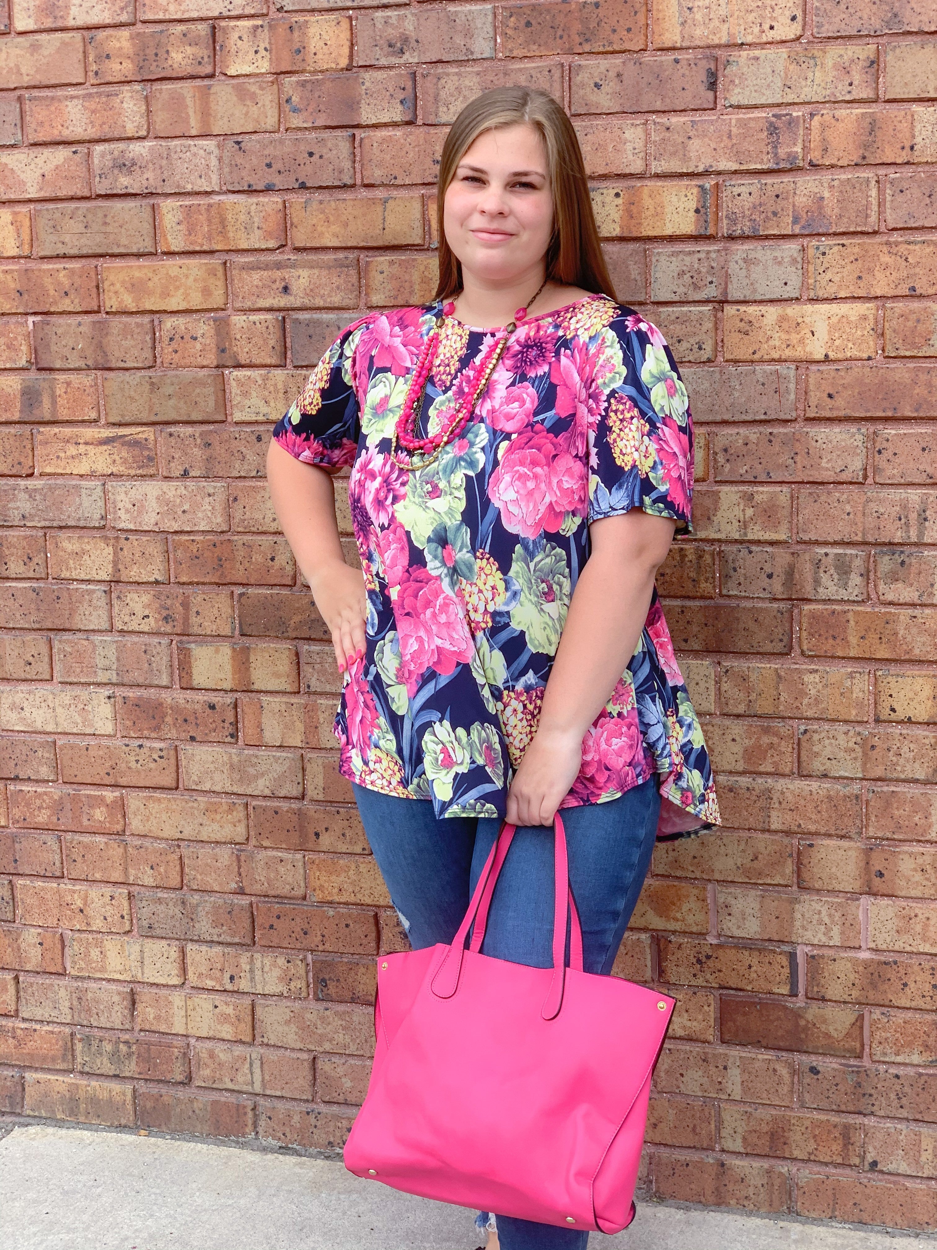 Wide Sleeve Floral Print Tunic