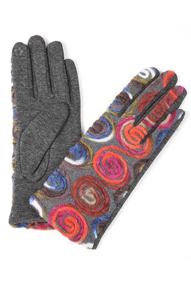Assorted Swirl Pattern Fashion Gloves