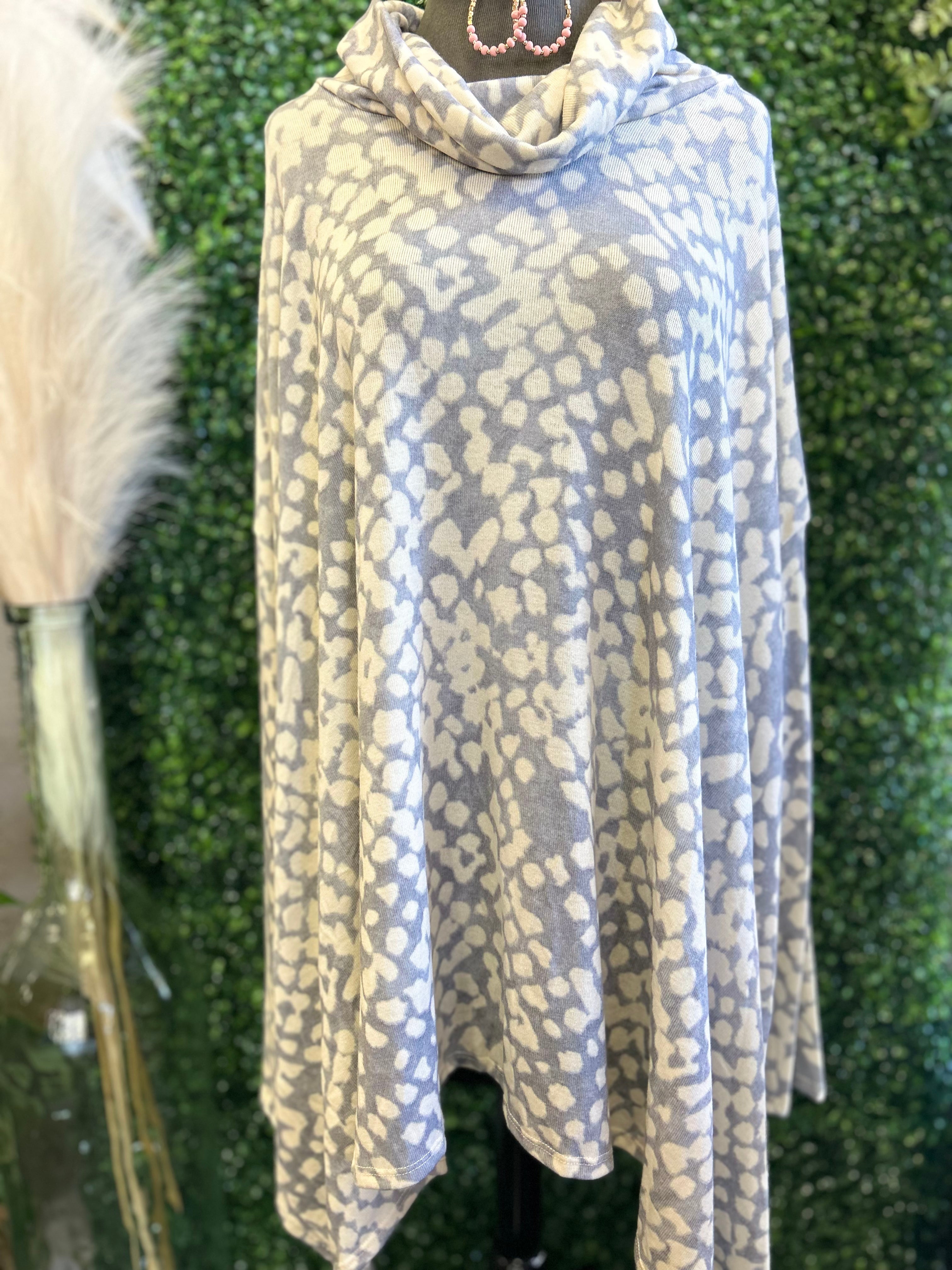 Denim Print Turtleneck