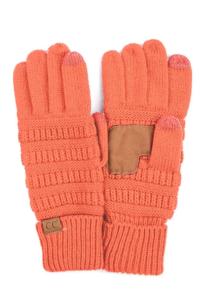 C.C Knitted Touch Screen Compatible Gloves: Cardinal