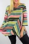 3/4 sleeve asymmetrical hemline top