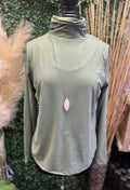 Brushed Microfiber Mock Neck Top