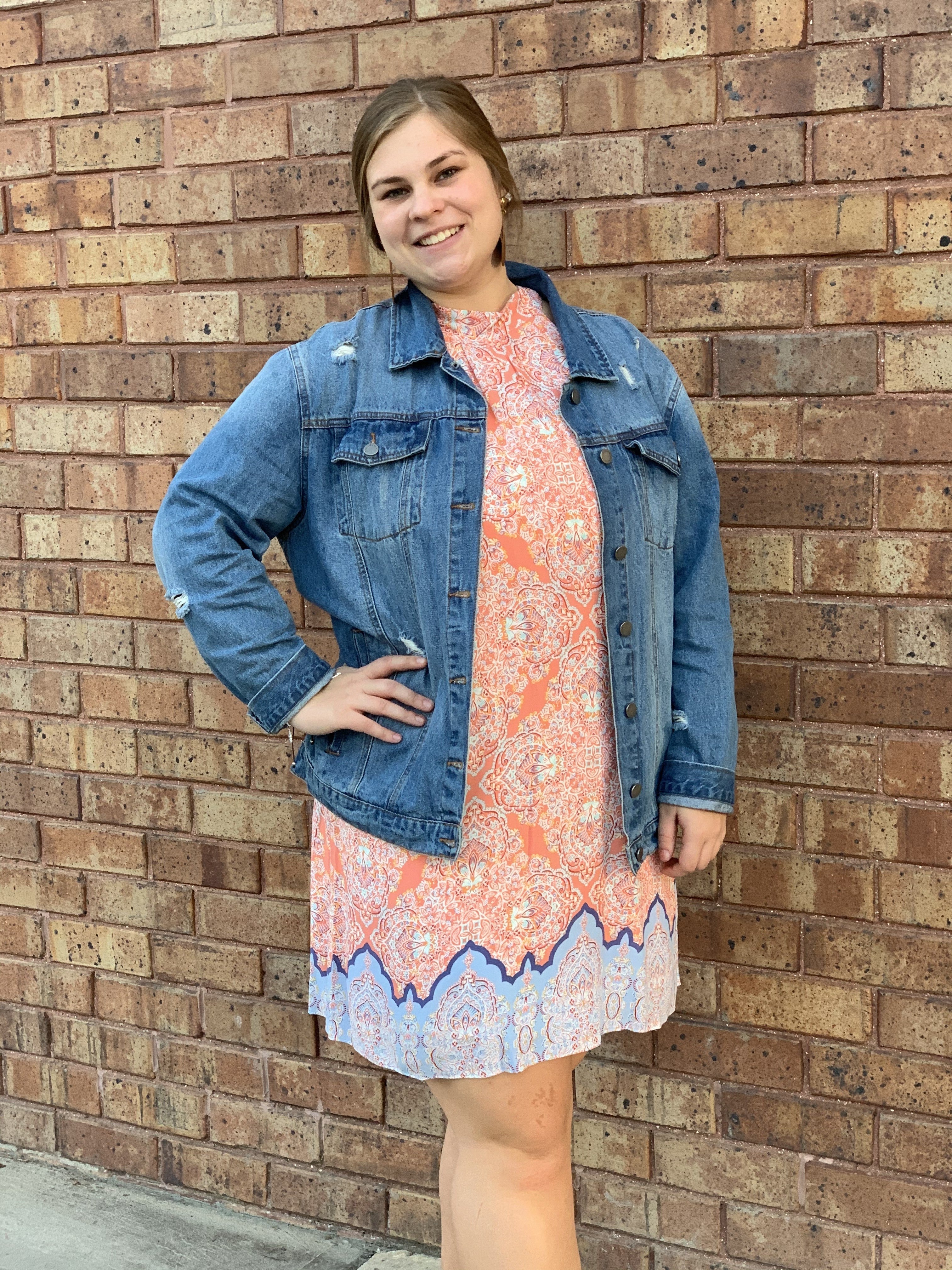 Border print dress