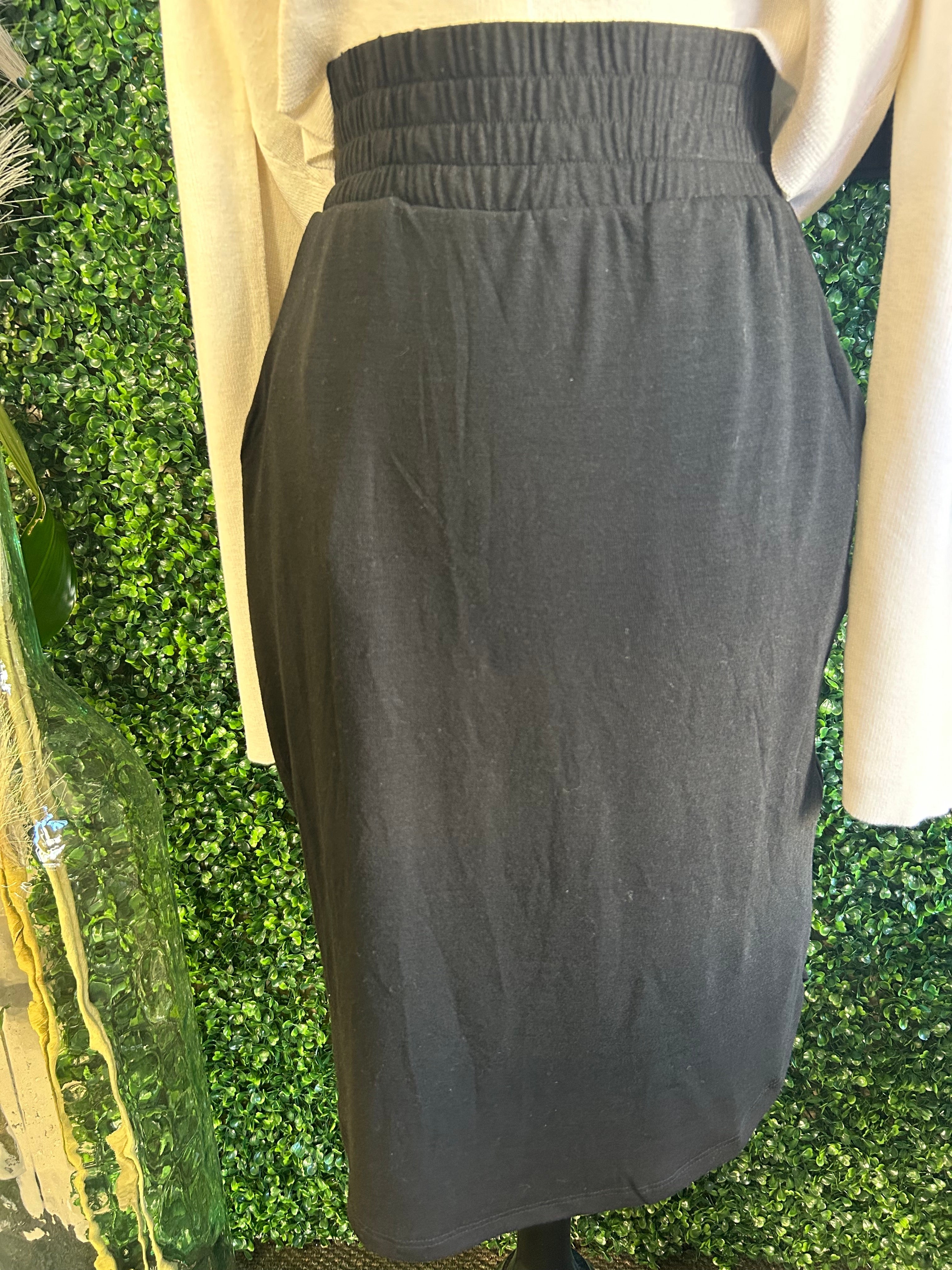Solid Black Simple Skirt