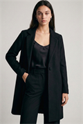 Black Single-Breasted Wool Coat