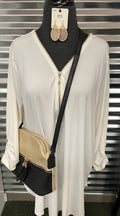 Zipper 3/4 Length Sleeve Top