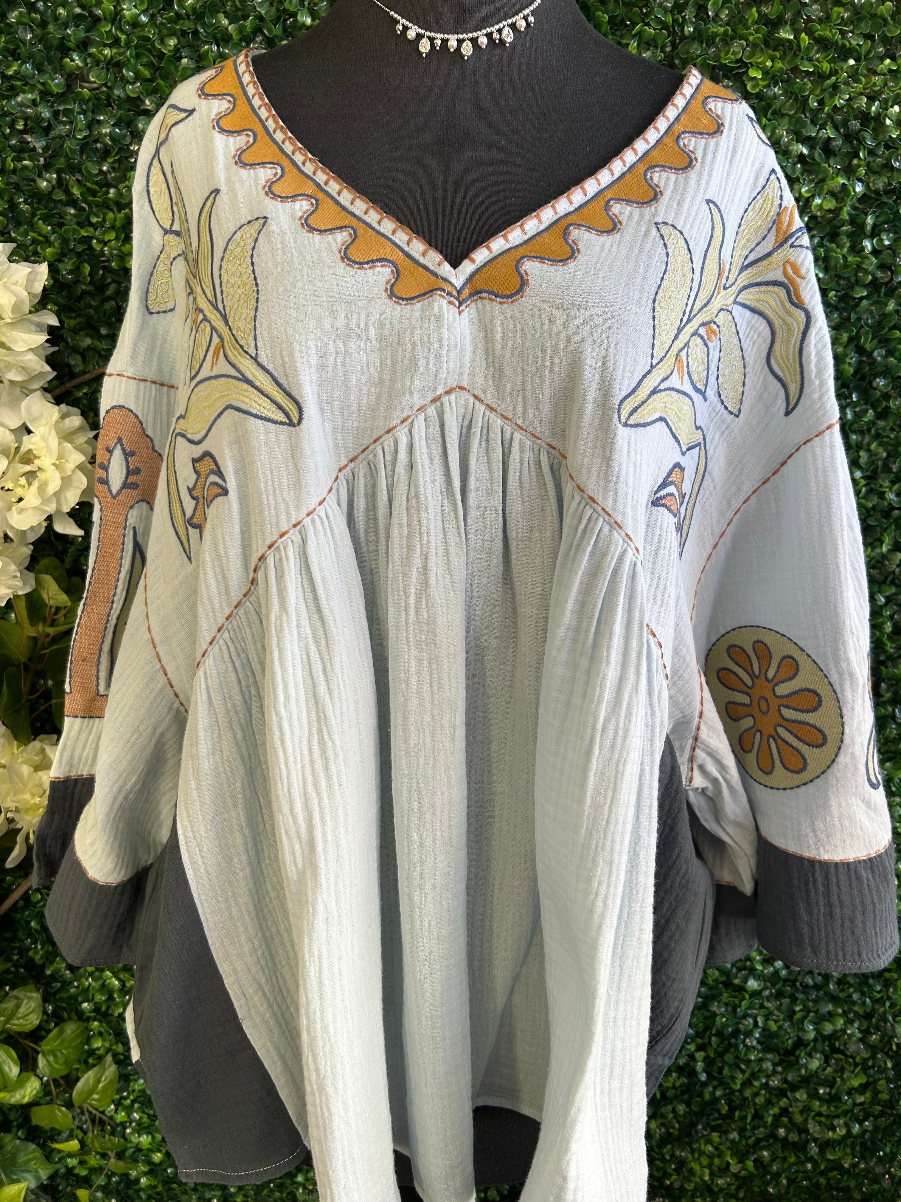 Embroidered Detail Top