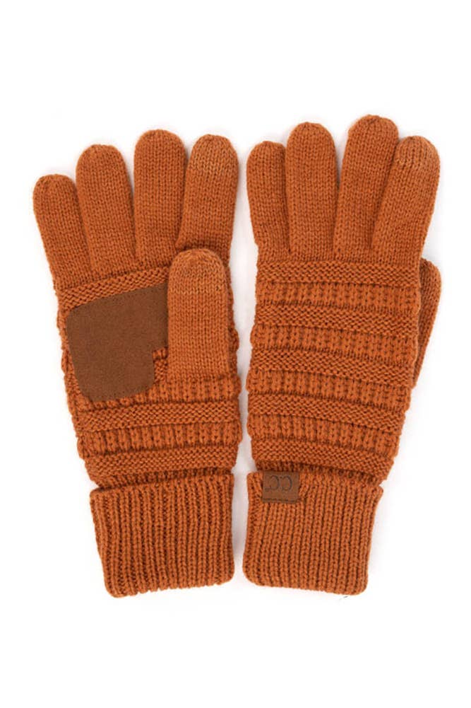 C.C Knitted Touch Screen Compatible Gloves: Cardinal