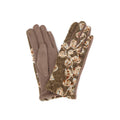 Rosette Embroidered Knit Touchscreen Gloves: TP