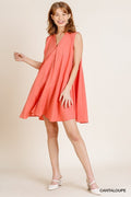 Solid sleeveless shift dress