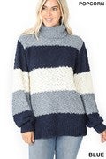 Mocha wide striped sweater