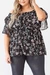 Ruched Floral Print Top