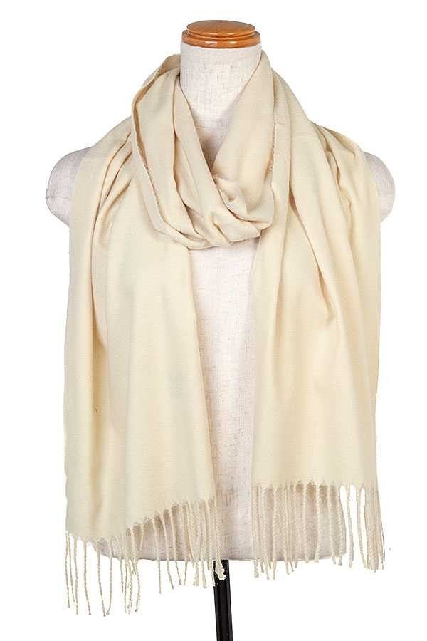 Beige Fringe Scarf