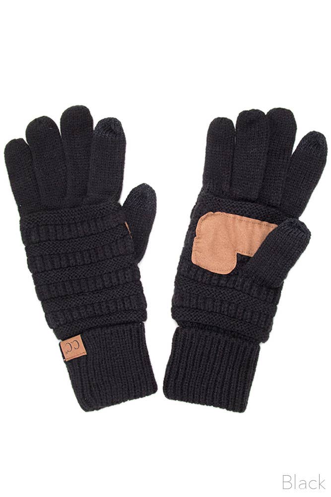 C.C Knitted Touch Screen Compatible Gloves: Cardinal