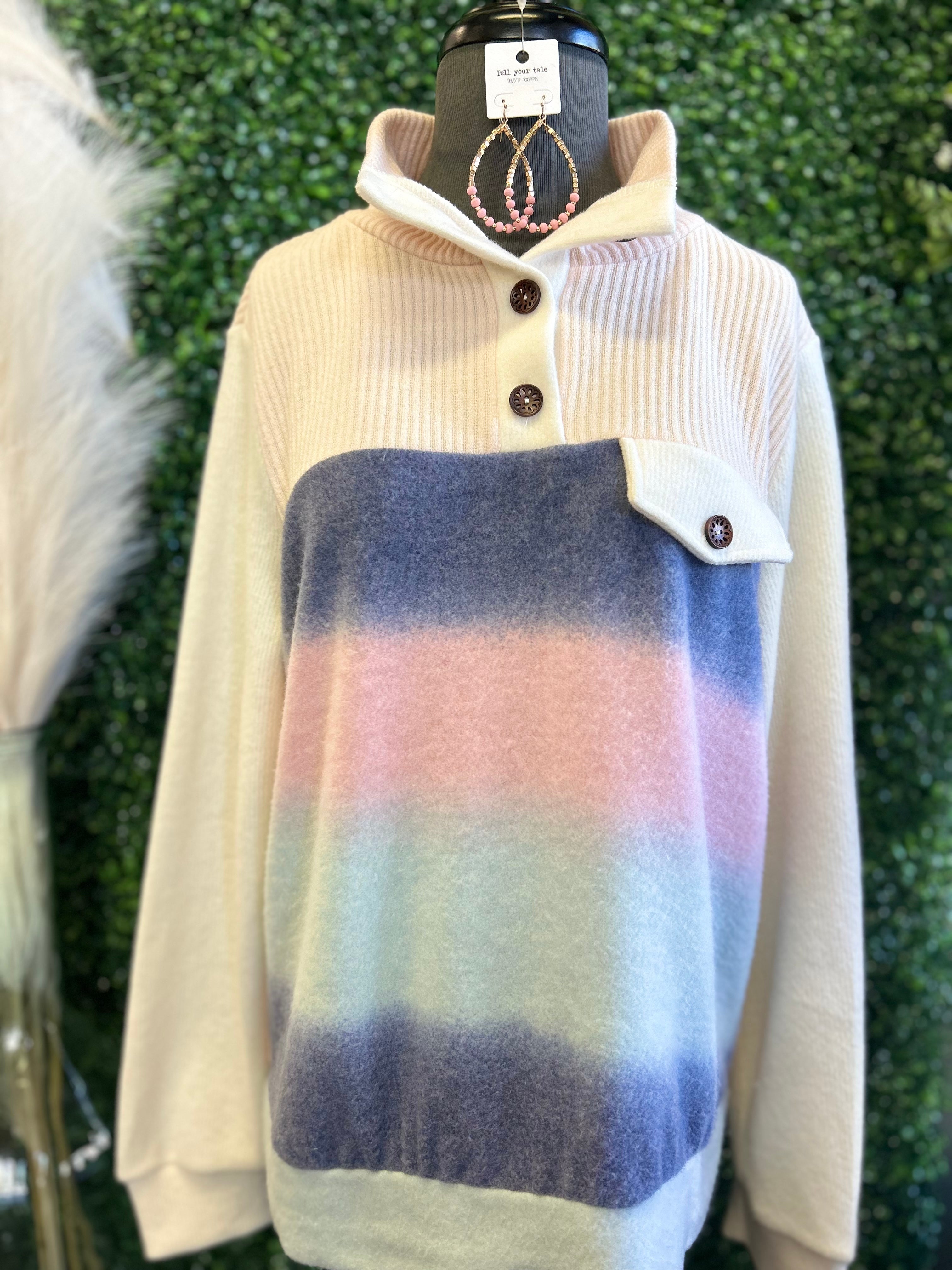 Brushed Knit Color Block Top