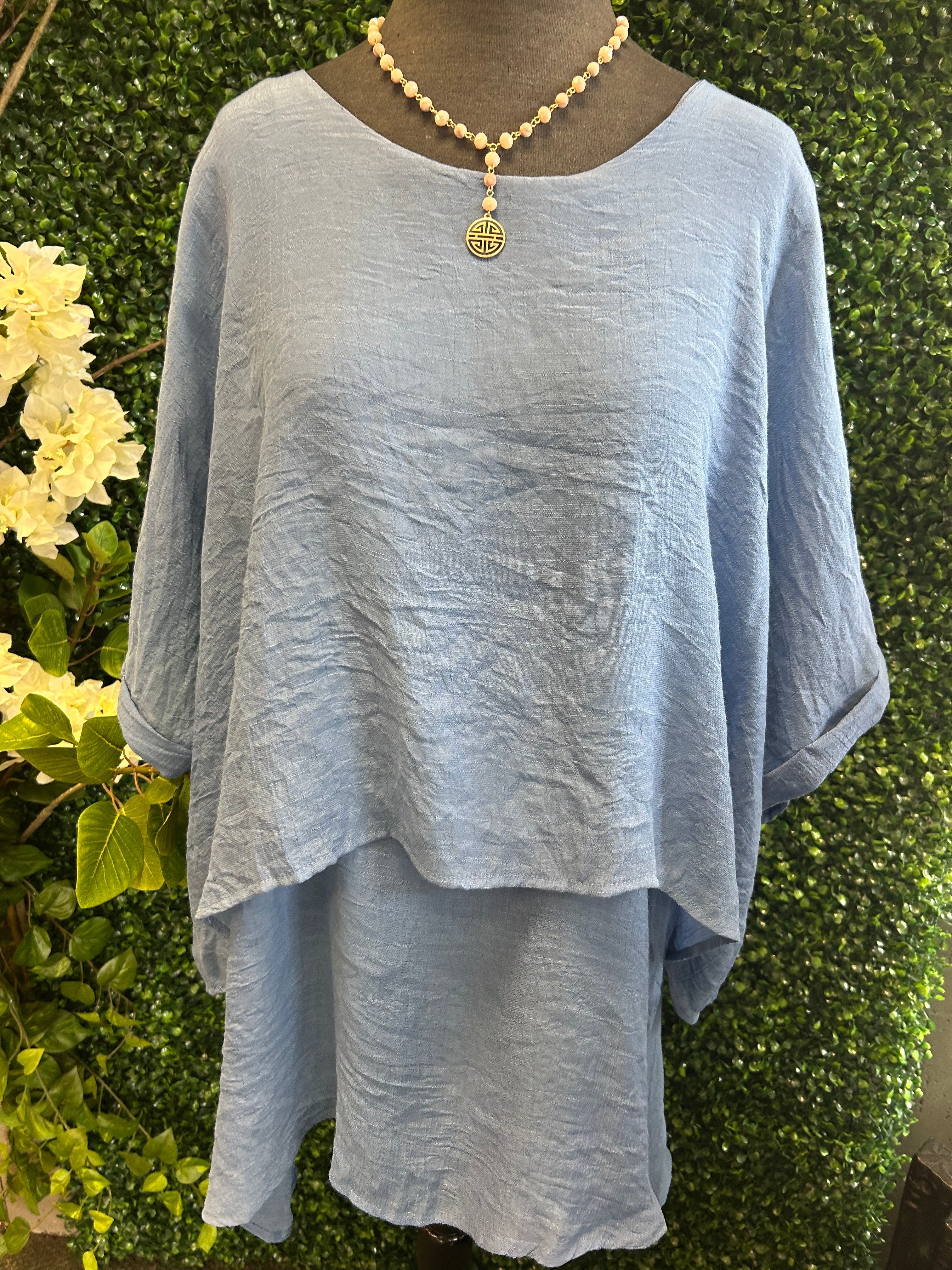 Cuff 1/2 Sleeve Layered Tunic