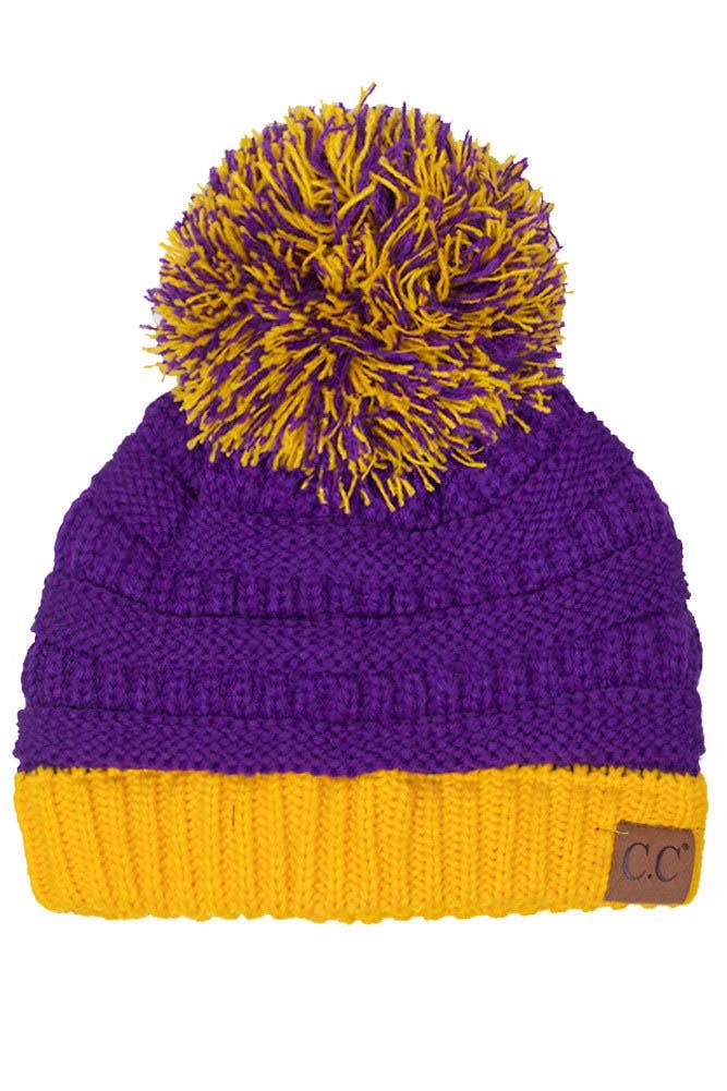 C.C Team College Color Game Day Beanie: 04. Blue/White