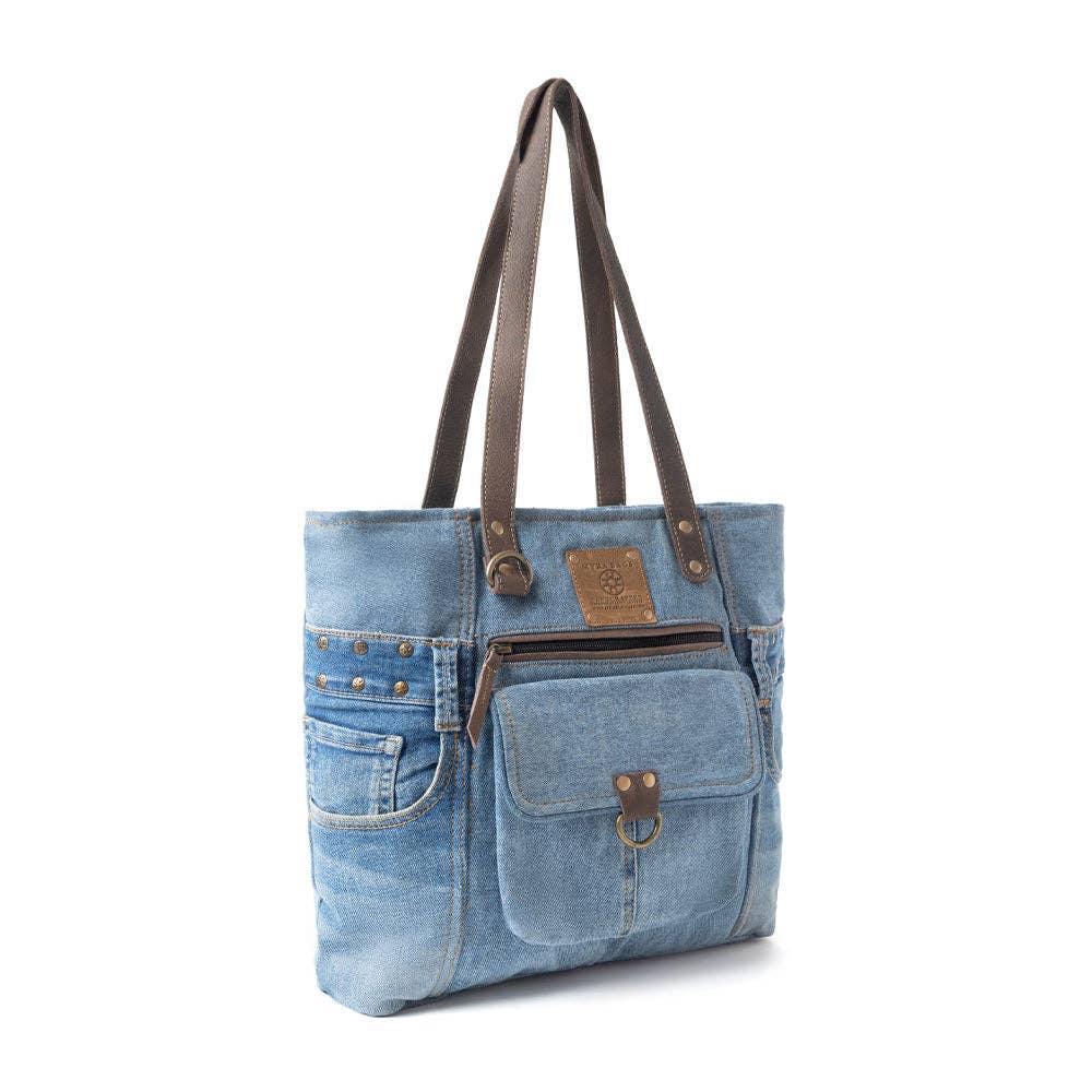 Ashley Adventure Tote Bag: Denim