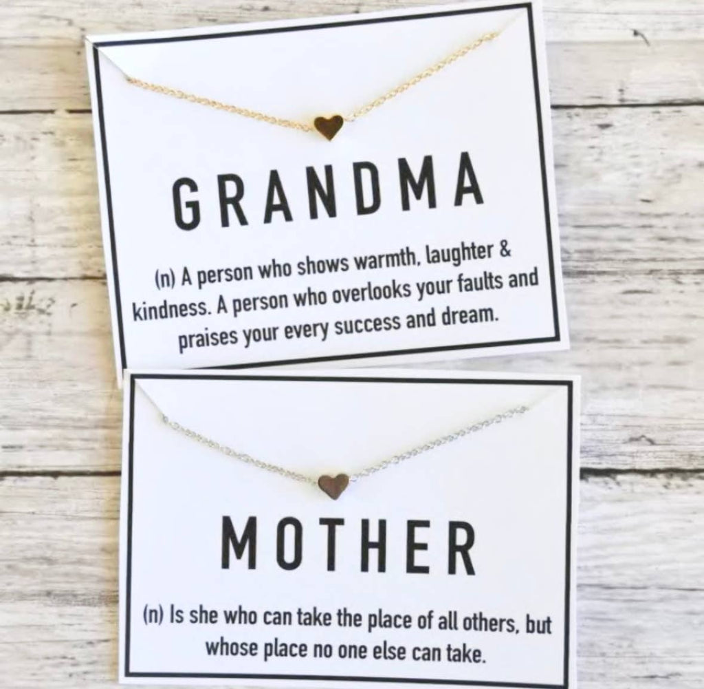 Stunning Mother's Day Heart Necklace & Stationery Card