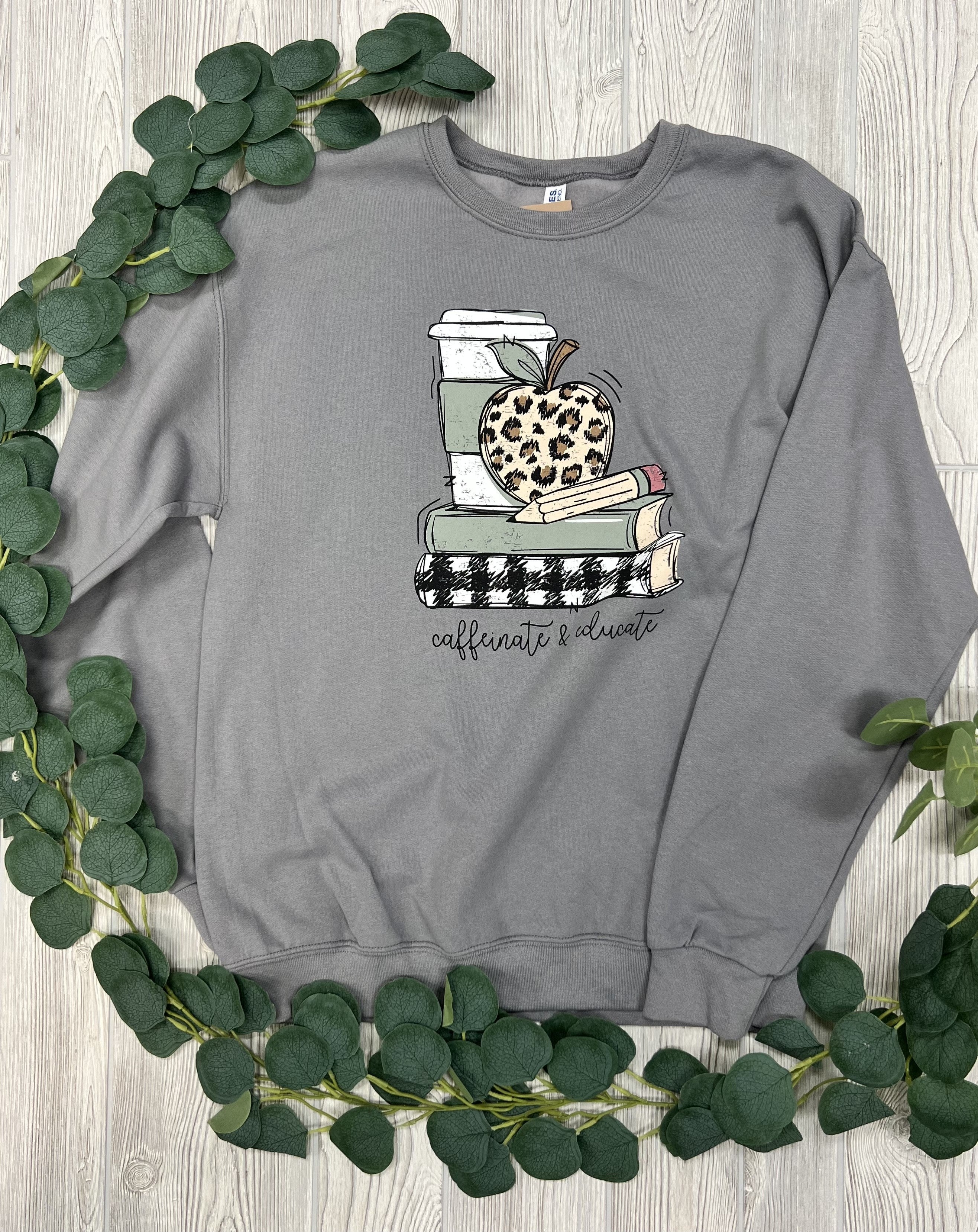 Caffeine & Educate Pullover Crewneck