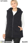 Sherpa High Low Hooded Vest
