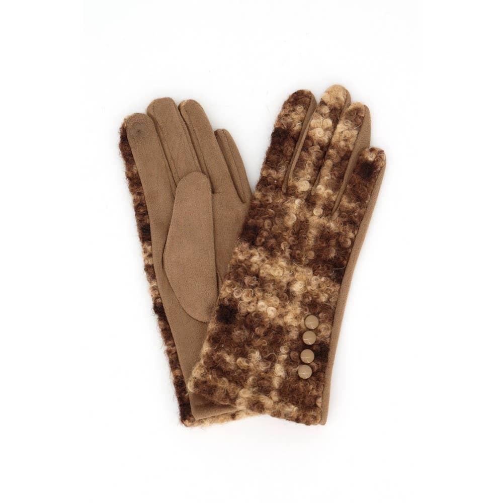 Boucle Plaid Touchscreen Gloves: TP