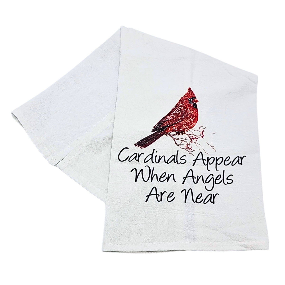 Cardinals Appear When Angels Christmas Kitchen Towels