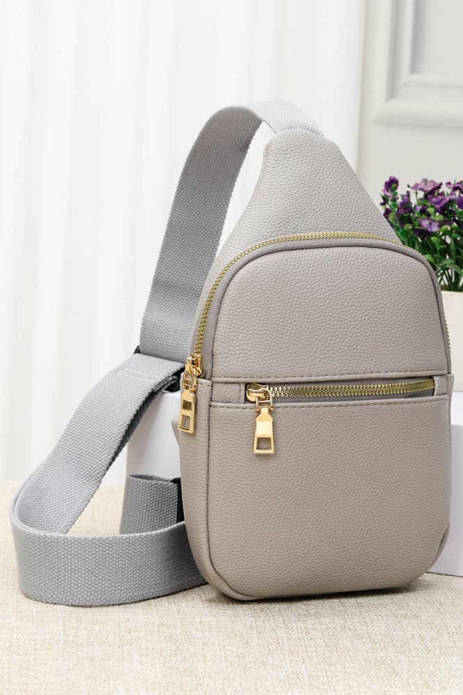 Solid PU Sling Bag: Turquoise