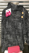 Marbled Sweater w/ Wooden Buttons