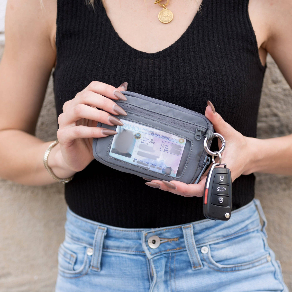 Journey Clippable ID Wallet Pouch: Black