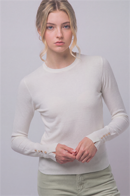 Long Sleeve Sweater w/ Buttons