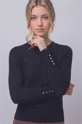 Long Sleeve Sweater w/ Buttons