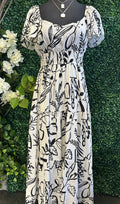Plant Print Midi Dress