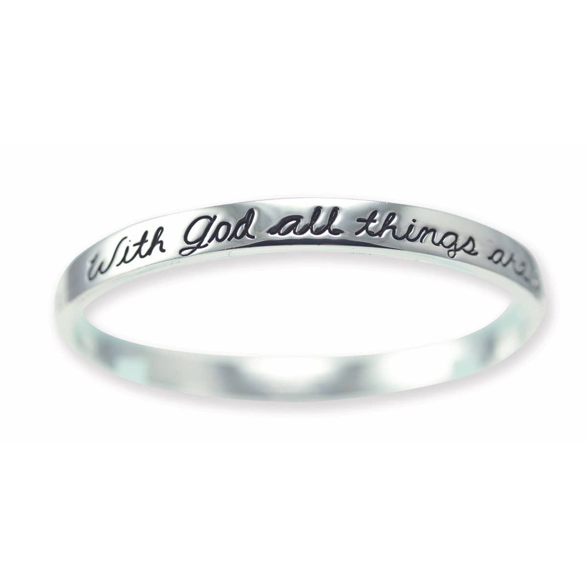 Silver Sentiments Message Bangles: All Things Are Possible