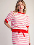 Stripe Sweatshirt w/ Bubble Sleeve