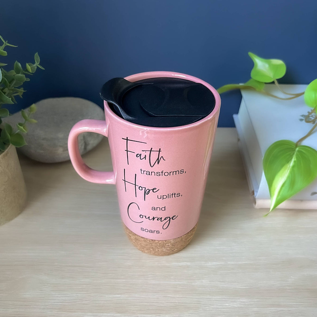 Ceramic Cork Bottom Travel Mugs: I Can Do All Things