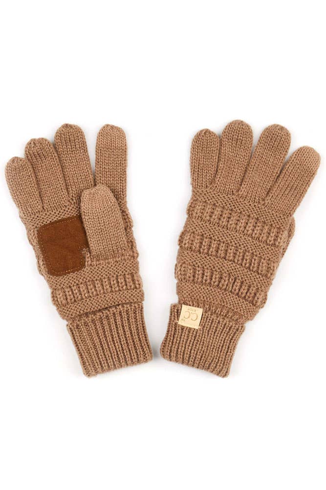 C.C Kids Knit Gloves: Beige